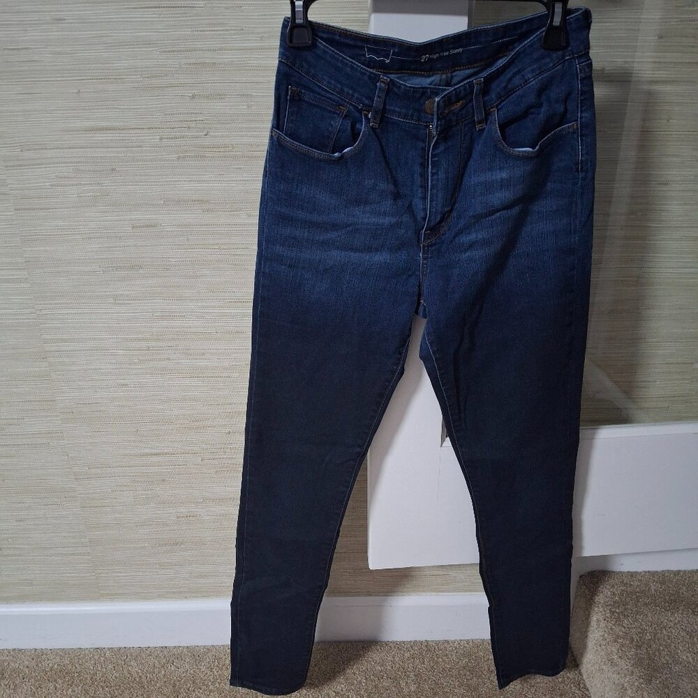 LEVI Dark blue Faded Bottom High Rise Jeans